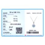 Sea Blue Zircon Flower Pendant Necklace Sterling Silver