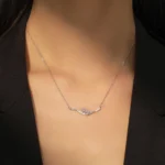 Trendy Charm Leaves Pendant Necklace Sterling Silver