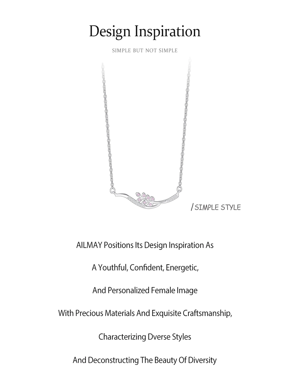 Trendy Charm Leaves Pendant Necklace Sterling Silver
