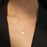 Romantic Roses Flower Enamel Pendant Necklace Gold Plated