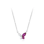 Mini Butterfly Zircon Necklace Fashion Sterling Silver