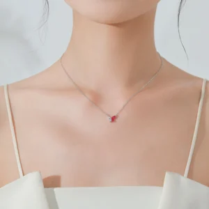 Mini Butterfly Zircon Necklace Fashion Sterling Silver