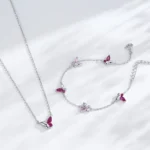 Mini Butterfly Zircon Necklace Fashion Sterling Silver
