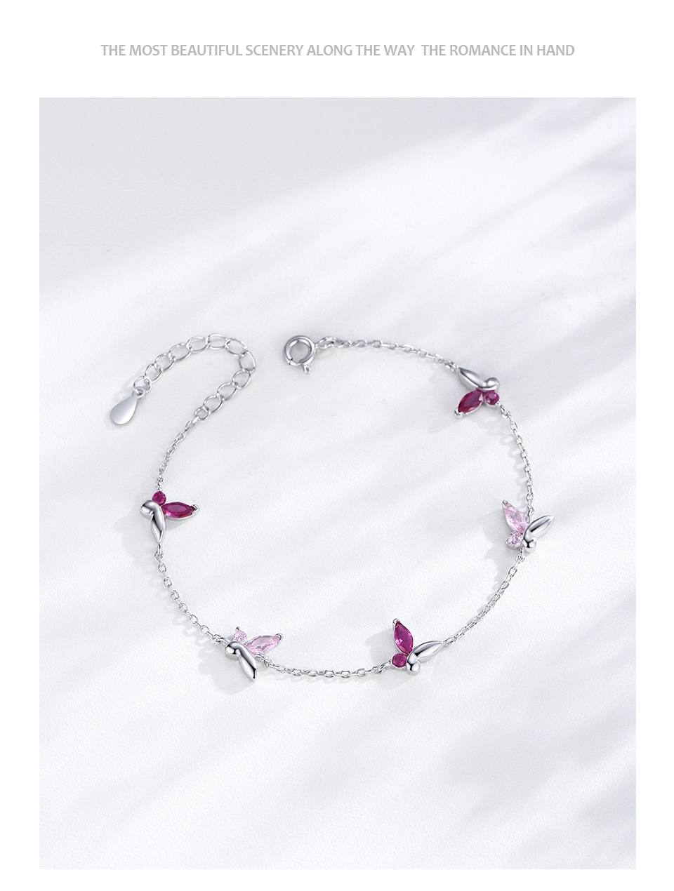Mini Butterfly Zircon Necklace Fashion Sterling Silver