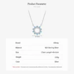 Sunflower Enamel Pendant Necklace Sterling Silver