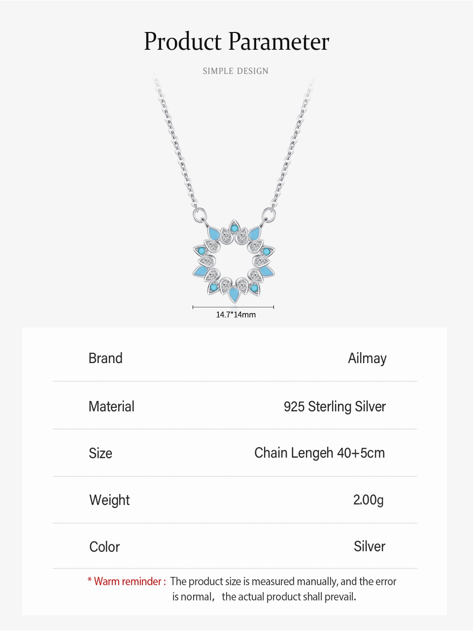 Sunflower Enamel Pendant Necklace Sterling Silver
