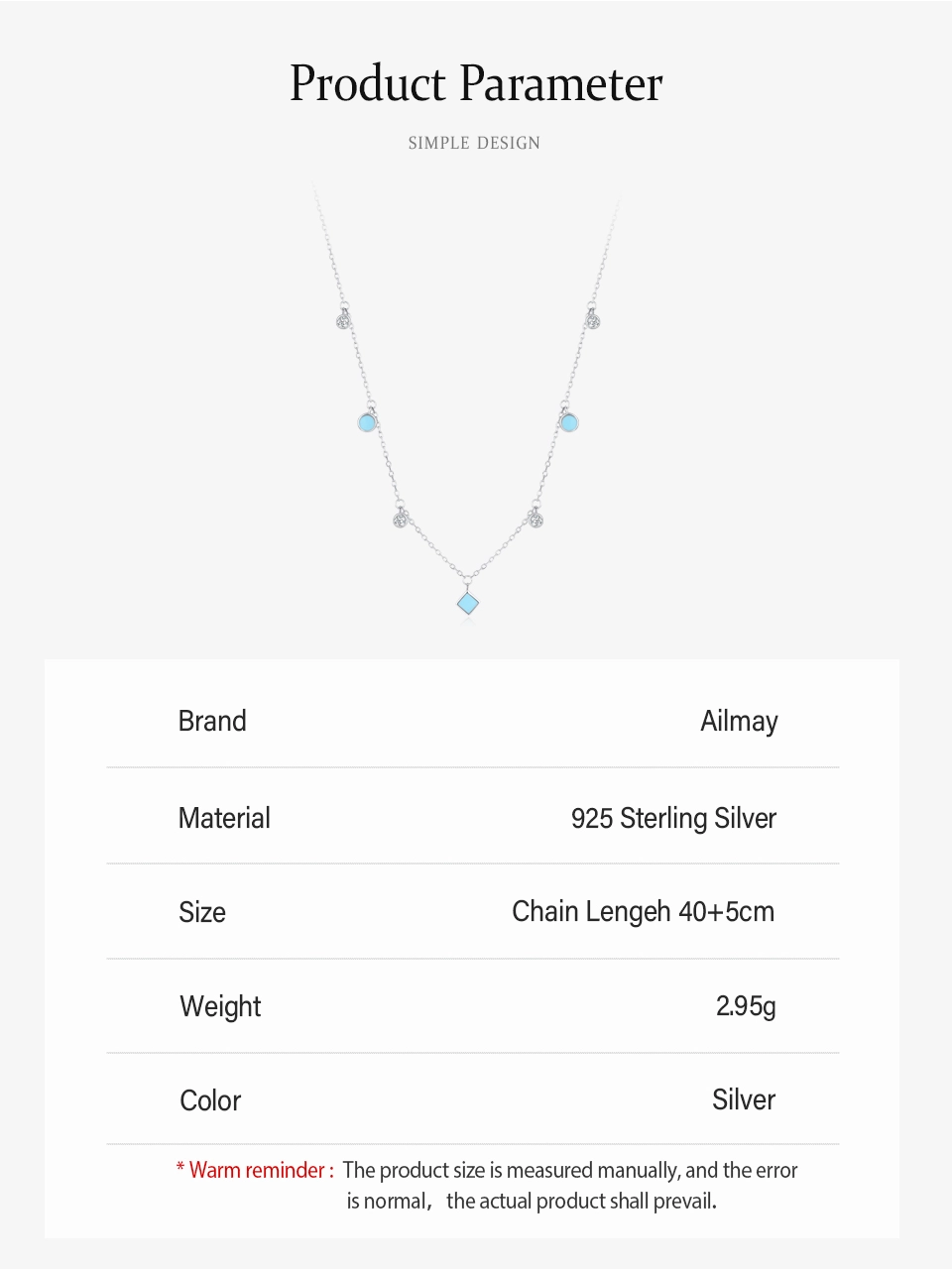 Turquoise Cubic Zirconia Pendant Necklace Sterling Silver