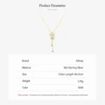 Enamel Necklace CZ Flower Pendant Necklace Sterling Silver