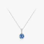 Blue Zirconia Luxury Necklace Sterling Silver