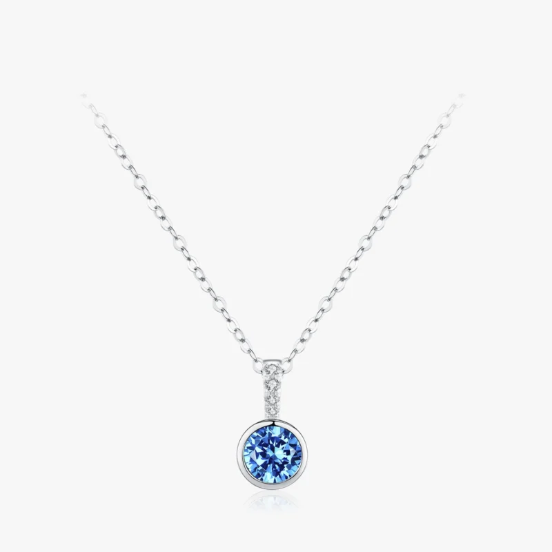 Blue Zirconia Luxury Necklace Sterling Silver
