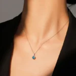 Blue Zirconia Luxury Necklace Sterling Silver
