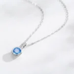Blue Zirconia Luxury Necklace Sterling Silver