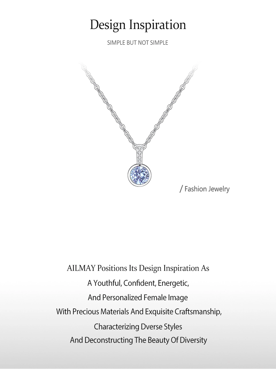 Blue Zirconia Luxury Necklace Sterling Silver