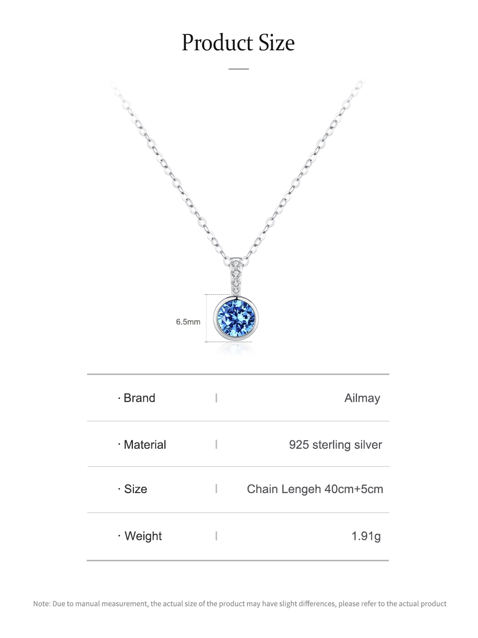 Blue Zirconia Luxury Necklace Sterling Silver