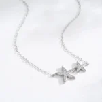 Marine Life Starfish Zirconia Pendant Necklace Sterling Silver