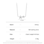 Marine Life Starfish Zirconia Pendant Necklace Sterling Silver