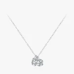 Round Cubic Zirconia Stackable Pendant Necklace Sterling Silver