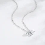 Round Cubic Zirconia Stackable Pendant Necklace Sterling Silver
