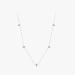 Zircon Stackable Link Chain Necklace Sterling Silver