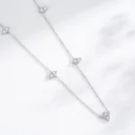 Zircon Stackable Link Chain Necklace Sterling Silver