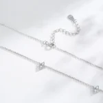 Zircon Stackable Link Chain Necklace Sterling Silver