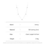 Zircon Stackable Link Chain Necklace Sterling Silver
