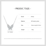 Zirconia Butterfly Pendant Necklace Sterling Silver