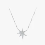 Star Cubic Zirconia Pendant Necklace Sterling Silver