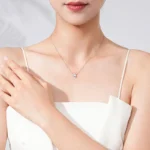 Star Cubic Zirconia Pendant Necklace Sterling Silver