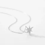 Star Cubic Zirconia Pendant Necklace Sterling Silver
