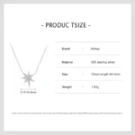 Star Cubic Zirconia Pendant Necklace Sterling Silver