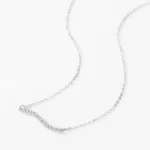 Zirconia Wave Shape Pendant Necklace Sterling Silver