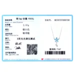 Blue Flower Shiny CZ Pendant Necklace Sterling Silver