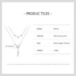 Butterfly Clean CZ Double Layer Necklace Sterling Silver