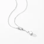 Square Pendant Cubic Zirconia Necklace Sterling Silver