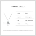 Sparkling Zircon Flower Pendant Necklace Sterling Silver