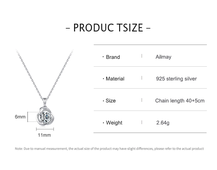 Sparkling Zircon Flower Pendant Necklace Sterling Silver
