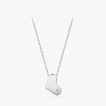 Classic Heart Clear CZ Pendant Necklace Sterling Silver