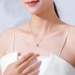 Classic Heart Clear CZ Pendant Necklace Sterling Silver