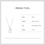 Classic Heart Clear CZ Pendant Necklace Sterling Silver