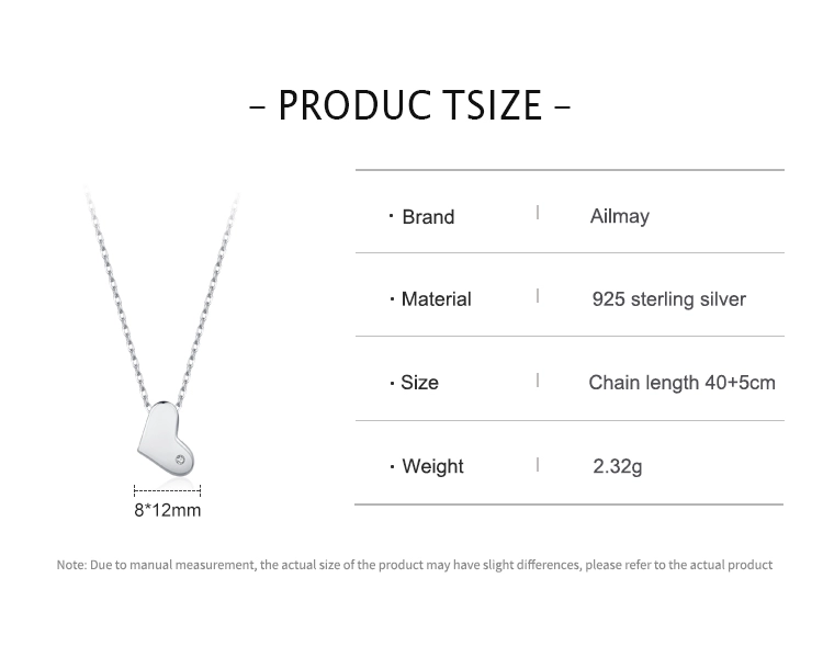 Classic Heart Clear CZ Pendant Necklace Sterling Silver
