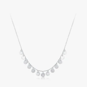 Circular Sequins Pendant Necklace Sterling Silver