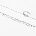 Circular Sequins Pendant Necklace Sterling Silver