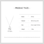 White Zircon Heart Shape Necklace Sterling Silver