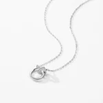 Zircon Romantic Heart Lock Design Necklace Sterling Silver