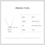 Zircon Romantic Heart Lock Design Necklace Sterling Silver