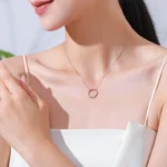 Large Round Pendant Necklace Sterling Silver