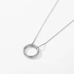 Large Round Pendant Necklace Sterling Silver