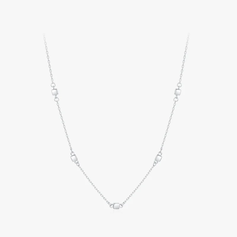Square Stackable Pendant Necklace Sterling Silver