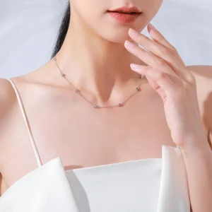 Square Stackable Pendant Necklace Sterling Silver